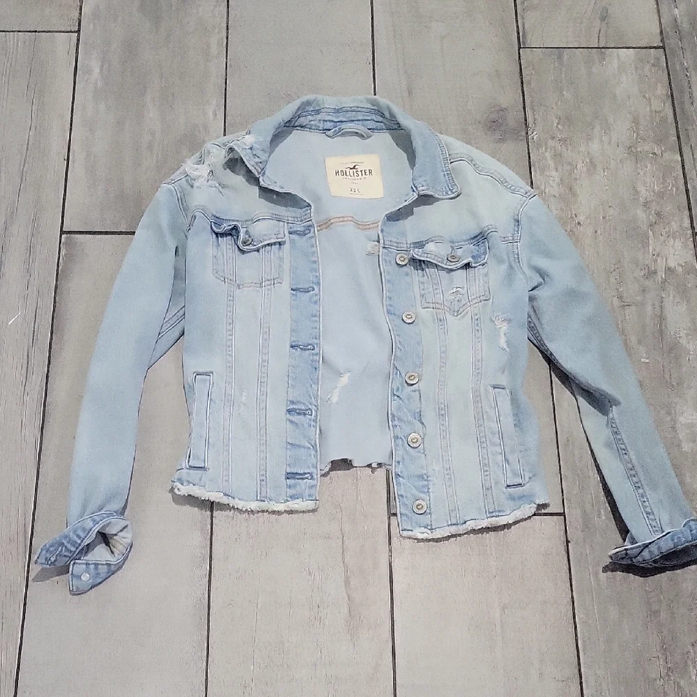 Hollister Distress Light Blue Denim Jacket Size XXS #cj - Picture 1 of 7
